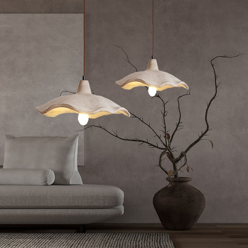 Japanse Vintage Bloemvorm Lampenkap Cement Licht Eiland Licht Kroonluchter