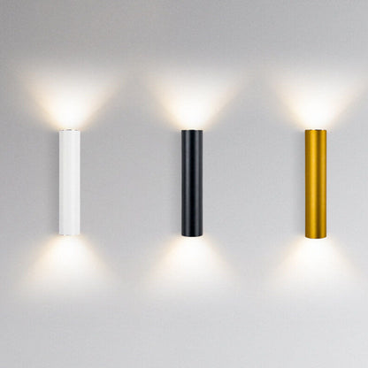 Eenvoudige Aluminium Cilindrische Wandlamp met 2 Lichten