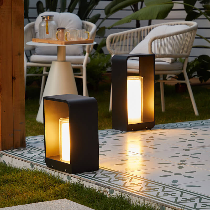 Moderne Minimalistische Vierkante Lijst RVS Acryl LED Waterdichte Tuinverlichting Voor Buiten Patio