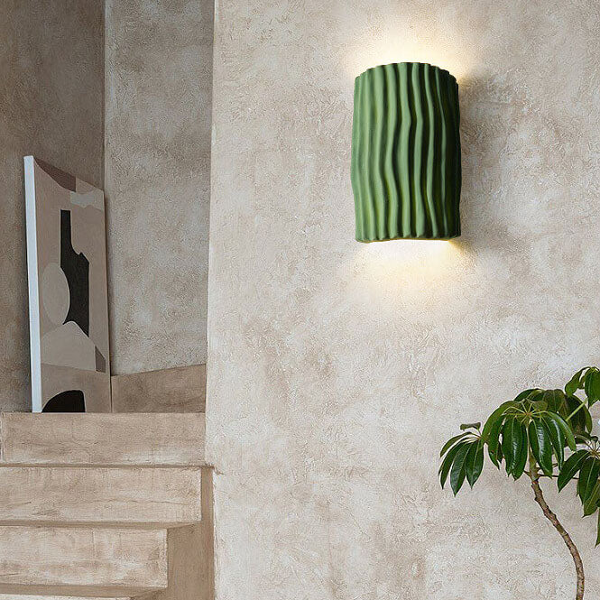 Nordic Creatieve Hars Gestreepte Halve Cilinder 2-Licht Wandlamp