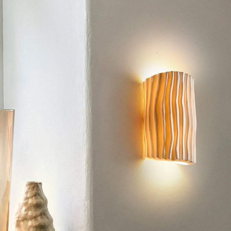 Nordic Creatieve Hars Gestreepte Halve Cilinder 2-Licht Wandlamp