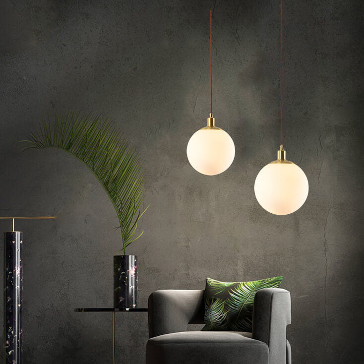 Noordse Minimalistische Witte Bol 1-Lichts Hanglamp