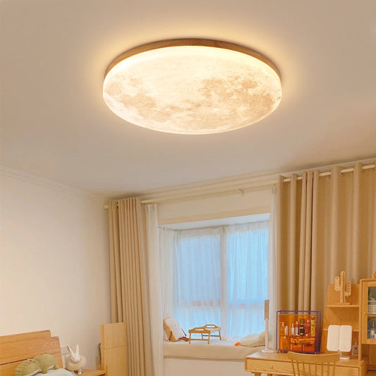 Nordic Minimalistische Maan Ronde PVC LED Plafondlamp