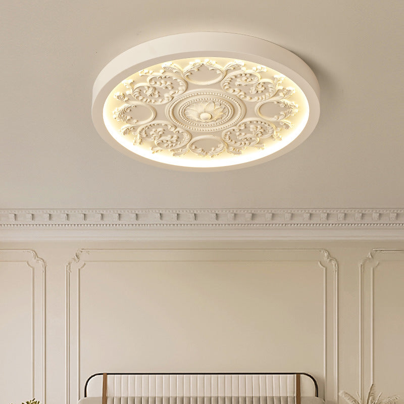 Moderne Minimalistische Gegraveerde IJzeren Hars Acrylaat LED Plafondlamp Voor Slaapkamer