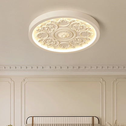 Moderne Minimalistische Gegraveerde IJzeren Hars Acrylaat LED Plafondlamp Voor Slaapkamer