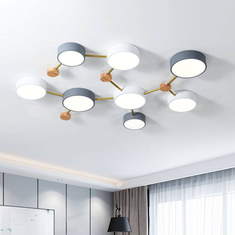 Scandinavisch Minimalistische Massief Houten IJzeren LED Plafondverlichting