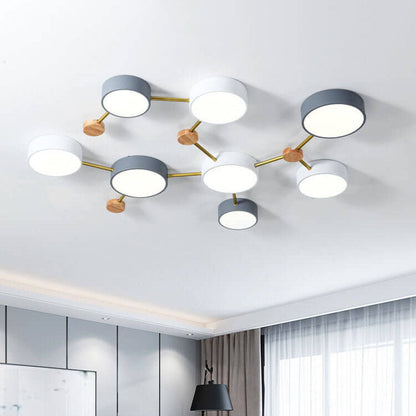 Scandinavisch Minimalistische Massief Houten IJzeren LED Plafondverlichting