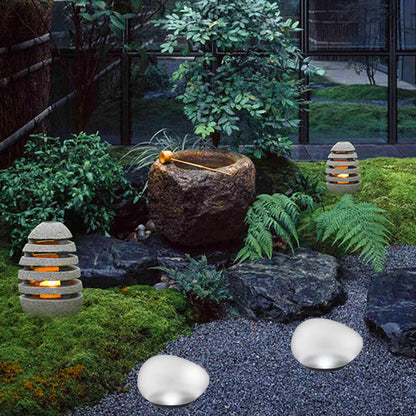 Zonne Pebble ABS Gestraald Glas LED Buitenlandschap Verlichting