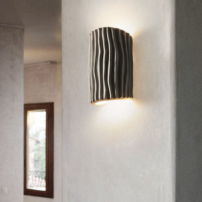 Nordic Creatieve Hars Gestreepte Halve Cilinder 2-Licht Wandlamp