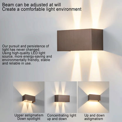 Nordic Minimalistische Aluminium Vierkante Platte Verstelbare Stralende LED Leeswandlamp