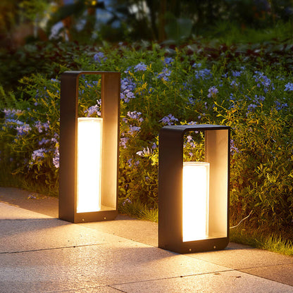 Moderne Minimalistische Vierkante Lijst RVS Acryl LED Waterdichte Tuinverlichting Voor Buiten Patio