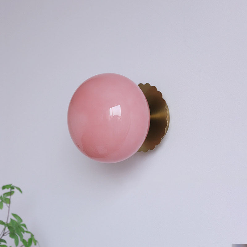 Moderne Vintage Minimalistische IJzer Glas Ronde Kop 1-Licht Wandlamp