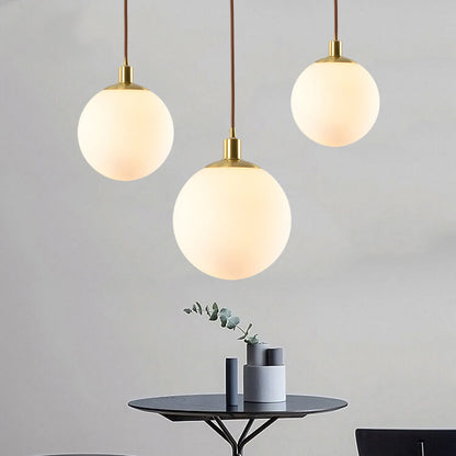 Noordse Minimalistische Witte Bol 1-Lichts Hanglamp