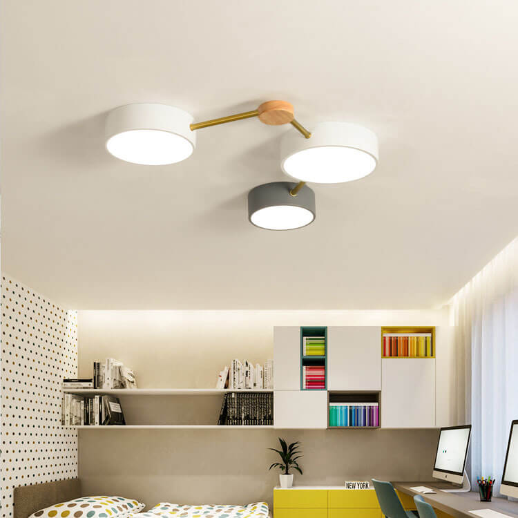 Scandinavisch Minimalistische Massief Houten IJzeren LED Plafondverlichting