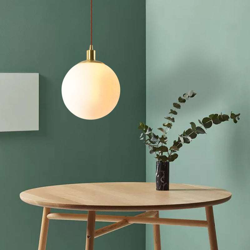 Noordse Minimalistische Witte Bol 1-Lichts Hanglamp