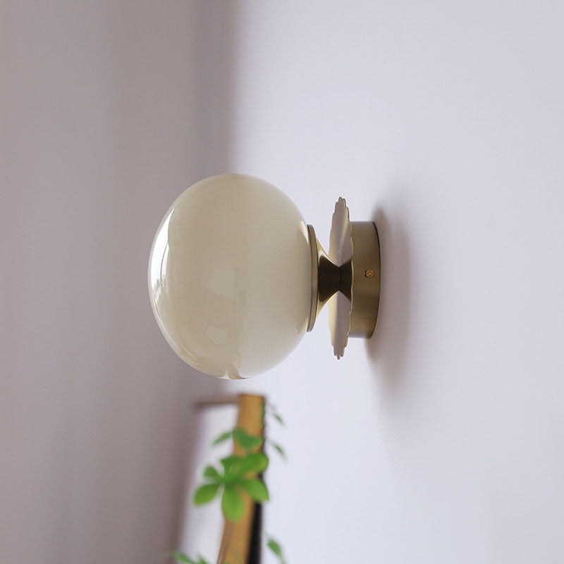 Moderne Vintage Minimalistische IJzer Glas Ronde Kop 1-Licht Wandlamp