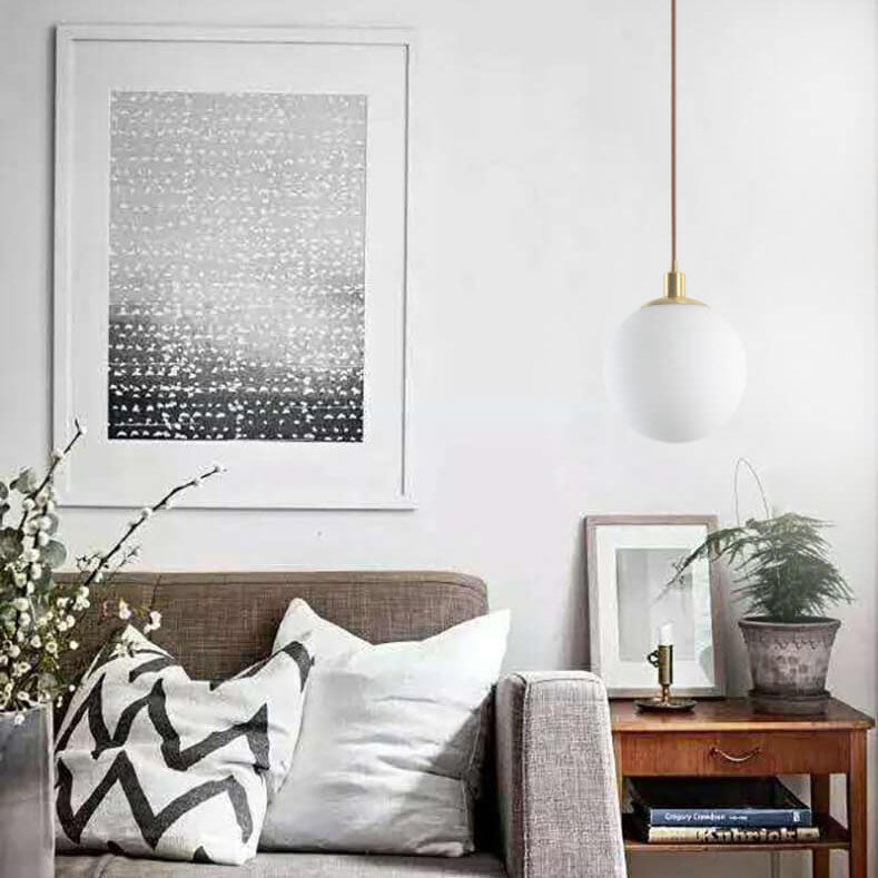 Noordse Minimalistische Witte Bol 1-Lichts Hanglamp