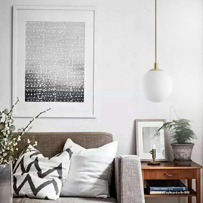 Noordse Minimalistische Witte Bol 1-Lichts Hanglamp