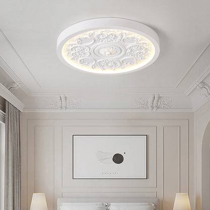 Moderne Minimalistische Gegraveerde IJzeren Hars Acrylaat LED Plafondlamp Voor Slaapkamer