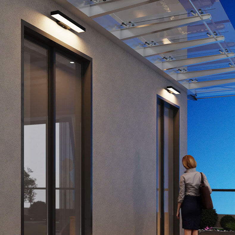 Moderne Minimalistische Rechthoekige Vlakke LED Sensor Buiten Waterdichte Wandlamp