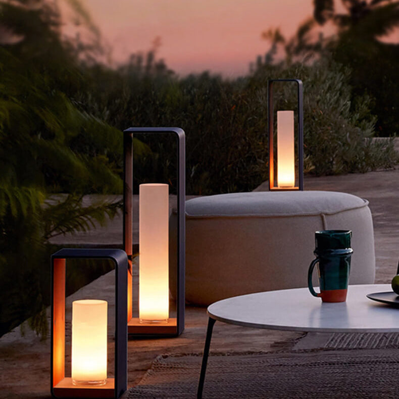 Moderne Minimalistische Vierkante Lijst RVS Acryl LED Waterdichte Tuinverlichting Voor Buiten Patio