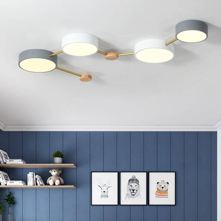 Scandinavisch Minimalistische Massief Houten IJzeren LED Plafondverlichting