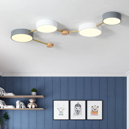Scandinavisch Minimalistische Massief Houten IJzeren LED Plafondverlichting