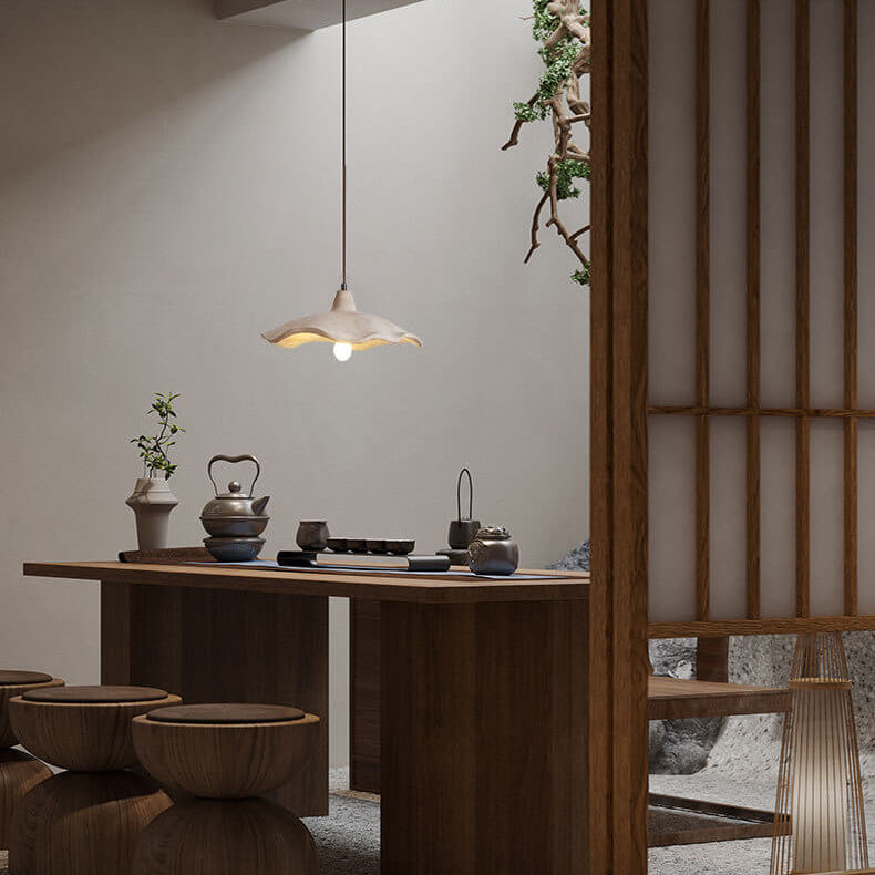 Japanse Vintage Bloemvorm Lampenkap Cement Licht Eiland Licht Kroonluchter
