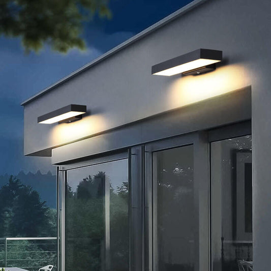 Moderne Minimalistische Rechthoekige Vlakke LED Sensor Buiten Waterdichte Wandlamp