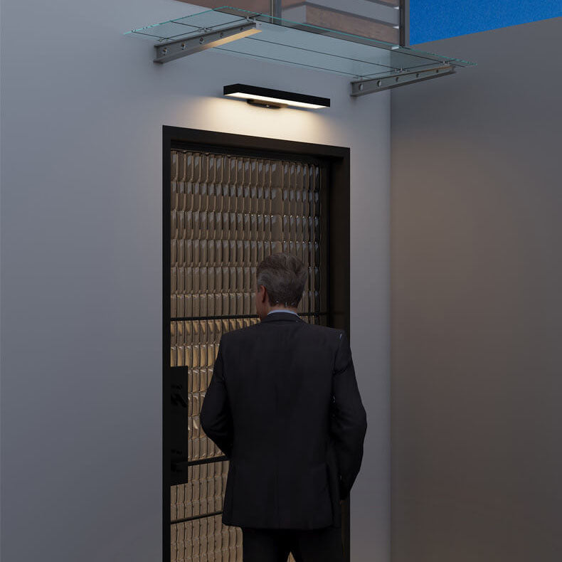 Moderne Minimalistische Rechthoekige Vlakke LED Sensor Buiten Waterdichte Wandlamp