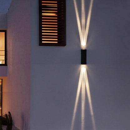Moderne Aluminium Lens Buiten Patio Dubbelkopige LED Wandlamp