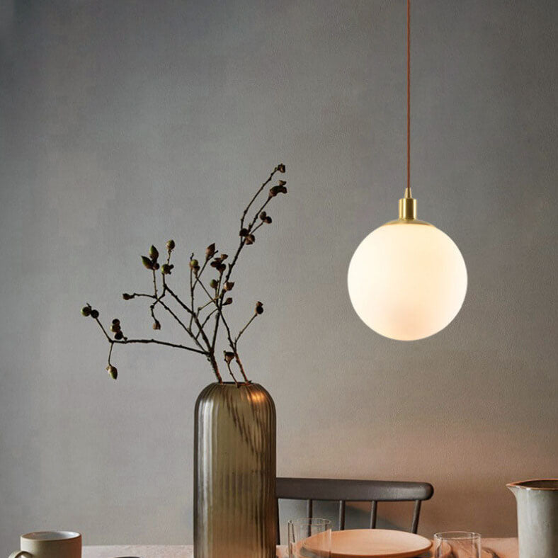 Noordse Minimalistische Witte Bol 1-Lichts Hanglamp