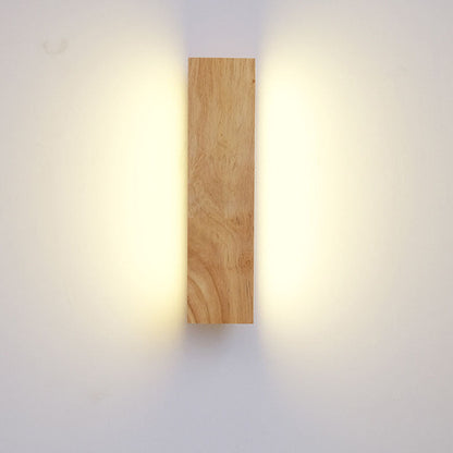 Japanse Minimalistische Log Rechthoekige Platte Draaibare LED Wandlamp