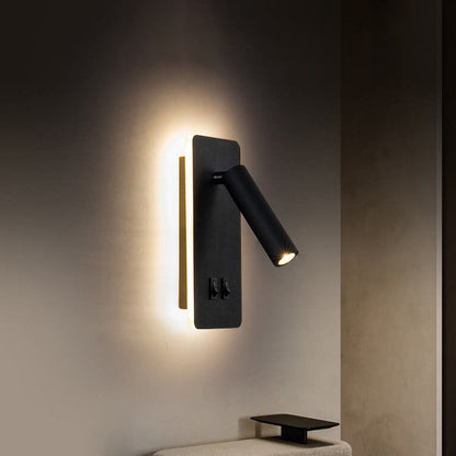 Nordic Minimalistische Vierkante Spotlight Rotatable LED Lees Wandlamp