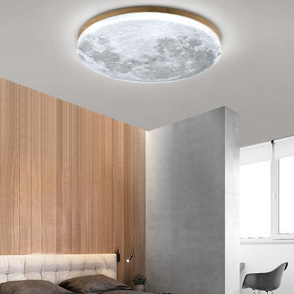 Nordic Minimalistische Maan Ronde PVC LED Plafondlamp
