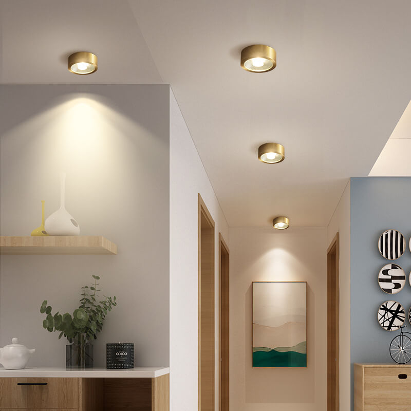 Nordic Light Luxe Volledig Koper Ultra-dunne LED Plafondlamp