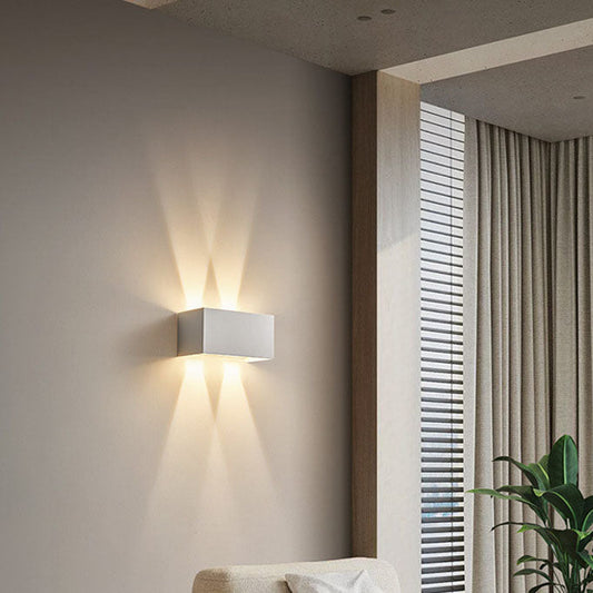 Nordic Minimalistische Aluminium Vierkante Platte Verstelbare Stralende LED Leeswandlamp