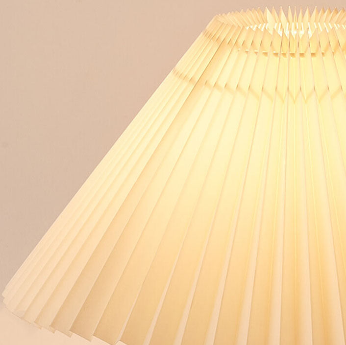 Japanse Minimalistische Vintage Geplooide Houten Stof LED Tafellamp