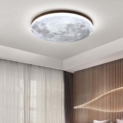 Nordic Minimalistische Maan Ronde PVC LED Plafondlamp