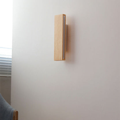 Japanse Minimalistische Log Rechthoekige Platte Draaibare LED Wandlamp