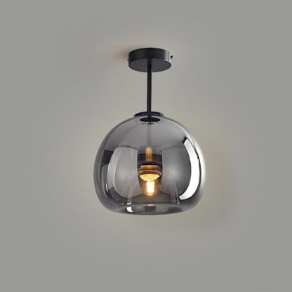 Nordic Light Luxe Ronde Glazen Bal 1-Licht Semi-Flush Mount Plafondlamp