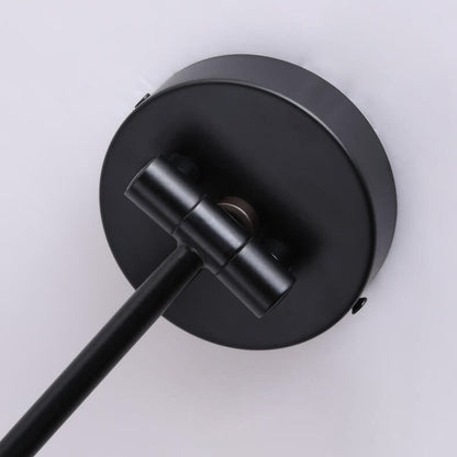 Noordse Minimalistische Kegel Swingarm Houtnerf IJzer 1-Licht Wandlamp