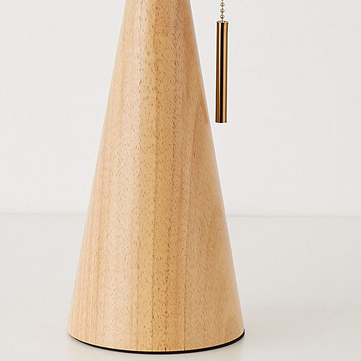 Japanse Minimalistische Vintage Geplooide Houten Stof LED Tafellamp