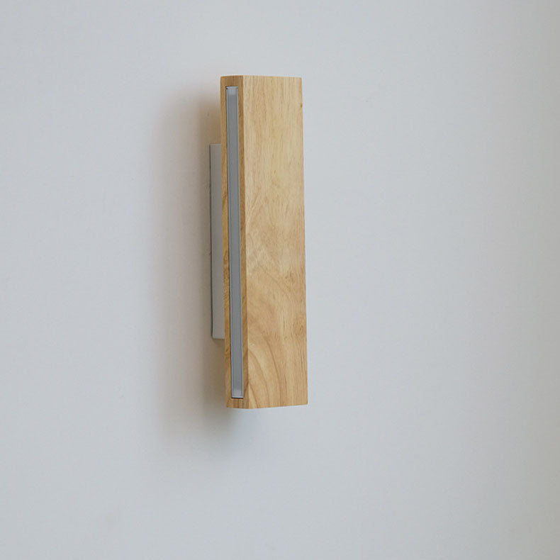Japanse Minimalistische Log Rechthoekige Platte Draaibare LED Wandlamp