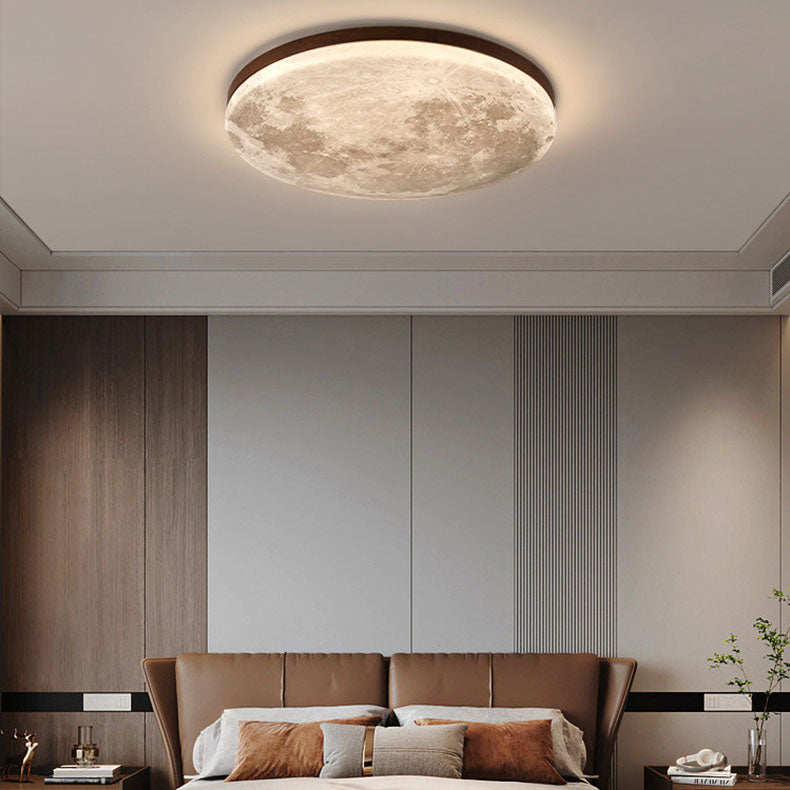 Nordic Minimalistische Maan Ronde PVC LED Plafondlamp