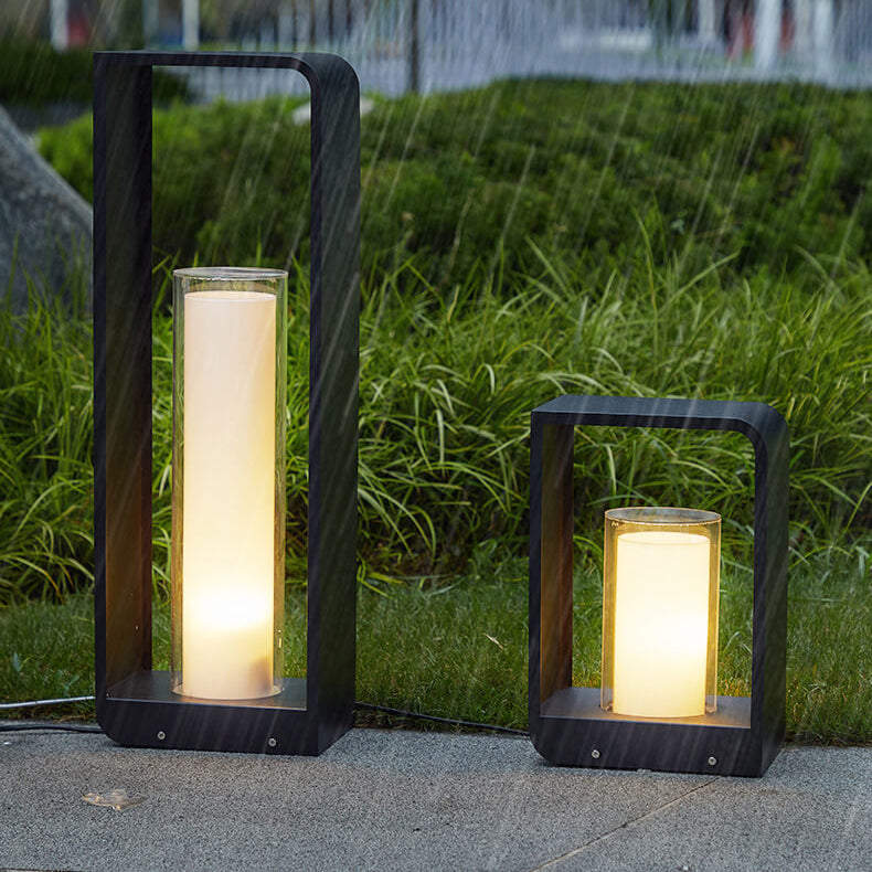 Moderne Minimalistische Vierkante Lijst RVS Acryl LED Waterdichte Tuinverlichting Voor Buiten Patio
