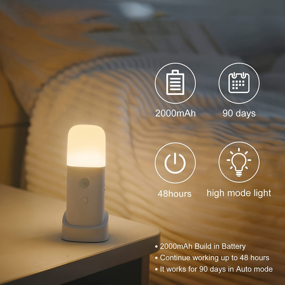 LED Nachtlamp met Bewegingssensor – USB-oplaadbaar en Verstelbare Helderheid voor Slaapkamers en Gangen