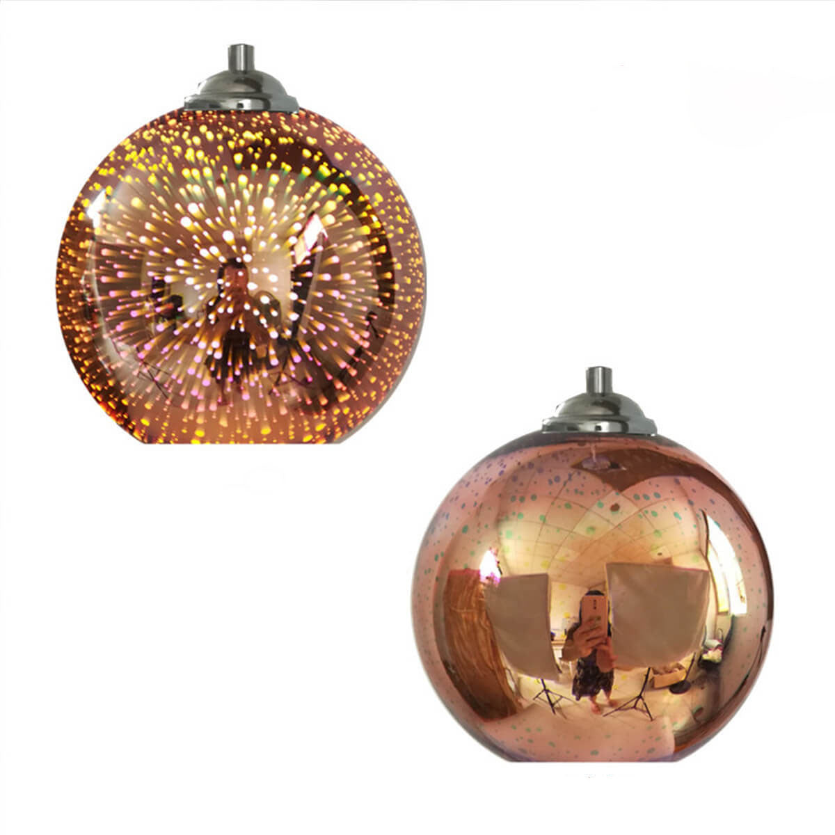 Moderne Creatieve 3D Kleurrijke Vuurwerk Glas 1-Licht Kooi Hanglamp