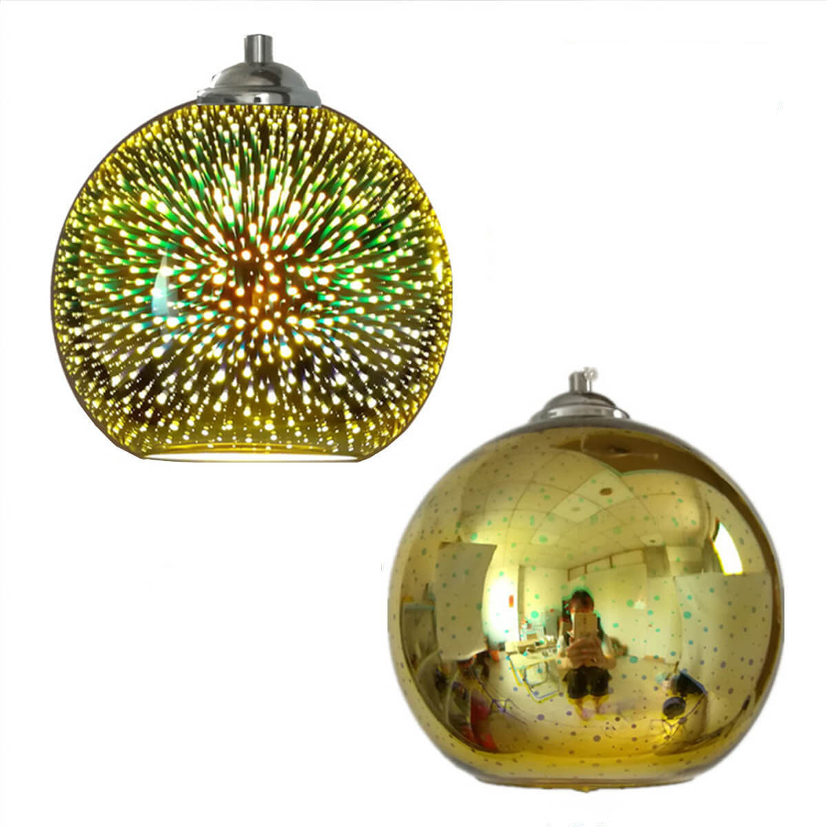 Moderne Creatieve 3D Kleurrijke Vuurwerk Glas 1-Licht Kooi Hanglamp
