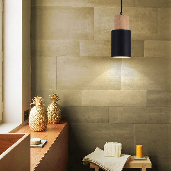 Noordse Macaron Cilinder Aluminium 1-Licht Enkel LED Hanglamp